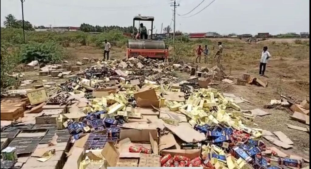 Foreign liquor destroyed at kotali villege netafy news