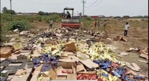 Foreign liquor destroyed at kotali villege netafy news